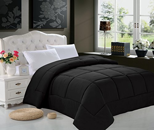 Luxury Comforter on Amazon! Elegant Comfort Ultra Plush Down Alternative Double-Filled Comforter %100 , King/Cal King , Black