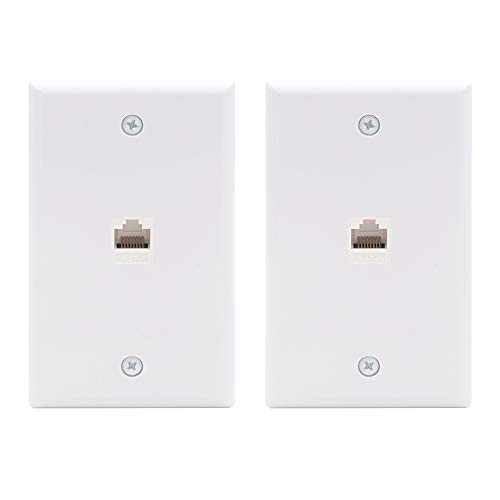 Book Cover VCE 2-Pack 1 Port Cat6 Female to Female Wall Plate UL Listed - White
