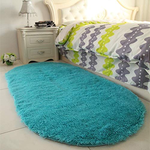 Book Cover YOH Super Soft Area Rugs Silky Smooth Bedroom Mats for Living Room Kids Room Blue for Boys Girls Room Home Decor Carpet 2.6’x5.3’(Blue)