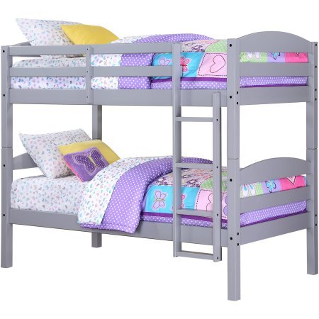 Book Cover Mainstay Better Homes and Gardens Leighton Twin Over Twin Wood Bunk Bed, Gray