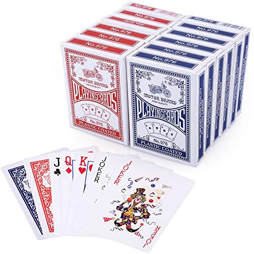 Book Cover LotFancy Playing Cards, Poker Size Standard Index, 12 Decks of Cards (6 Blue and 6 Red), for Blackjack, Euchre, Canasta Card Game, Casino Grade