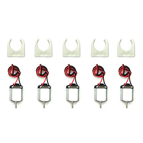 EUDAX 5 Pcs Rectangular DC Motor Mini Electric Motor 1.5-3V 24000RPM with 9.8" Lead Wires with Motor Mounting Bracket Holder for DIY Toys
