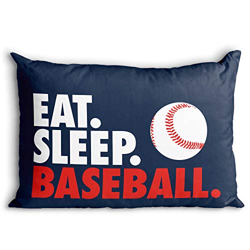 Eat Sleep Baseball Pillowcase | Baseball Pillows by ChalkTalk Sports | Navy