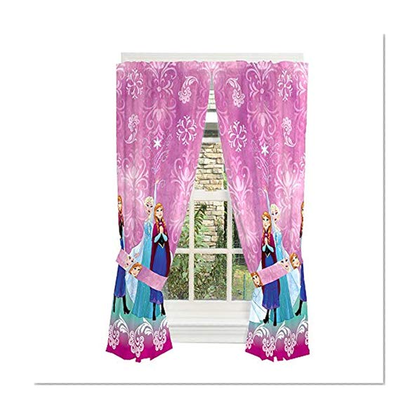 Book Cover Disney Frozen Kids Room Window Curtain Panels with Tie Backs, 82
