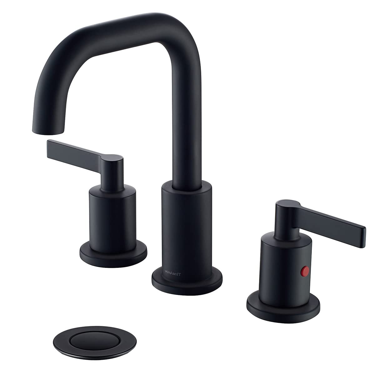 Book Cover TimeArrow TAF288S-MT Two Handle 8 inch Widespread Bathroom Sink Faucet with Pop-Up Drain, Matte Black