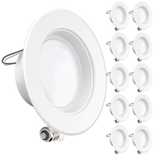 Sunco Lighting 10 Pack 4 Inch LED Recessed Downlight, Baffle Trim, Dimmable, 11W=60W, 4000K Cool White, 660 LM, Damp Rated, Simple Retrofit Installation - UL + Energy Star
