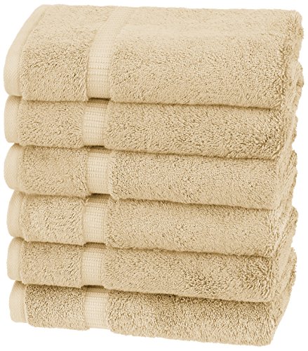 Book Cover Pinzon Organic Cotton Hand Towels, Set of 6, Sand