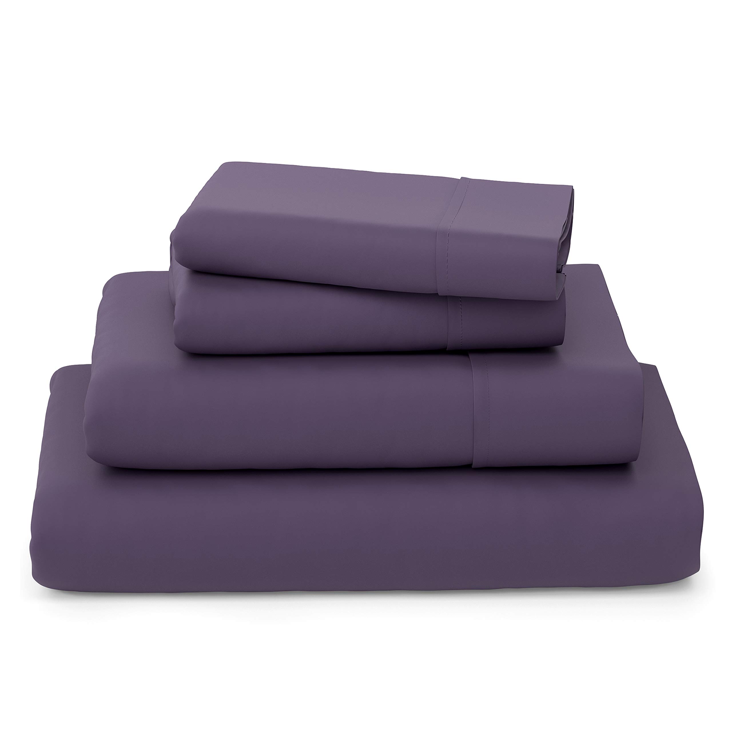 Book Cover Cosy House Collection Luxury Bamboo Sheets - Blend of Rayon Derived from Bamboo - Cooling & Breathable, Silky Soft, 16-Inch Deep Pockets - 4-Piece Bedding Set - Queen, Purple Queen Purple