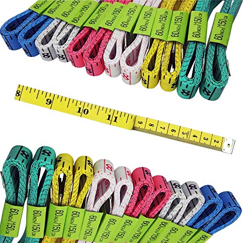 Book Cover FF Elaine 24 Pcs Double-Scale 60-Inch/150cm Soft Tape Measure Ruler Bulk for Sewing Tailor Cloth - 6 Colors
