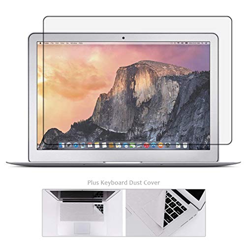 Book Cover Tempered Glass Screen Protector Compatible with MacBook Air 13 Inch Model A1369 A1466 + Large Cleaning Cloth, Bubble Free, 99.9% Transparency Not Reduce The Screen Brightness (Not for Newest Mac Air 13 A1932)