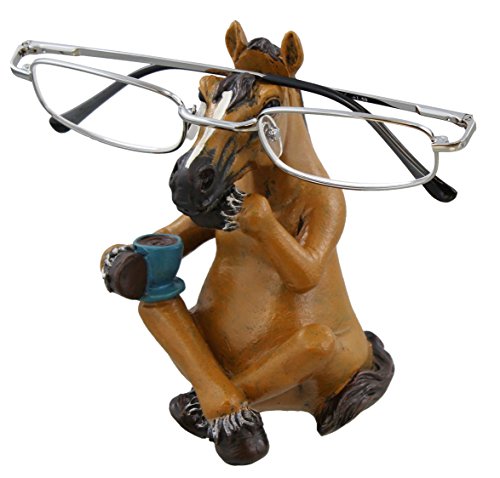 Book Cover Whimsical Sitting Horse Eyeglasses Holder Stand - Fun Glasses Keeper