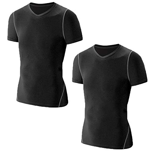 LANBAOSI Kids Boy's Compression Shirts Child's Quick Dry Sports Undershirts Short Sleeve Base Layer Tee Tops