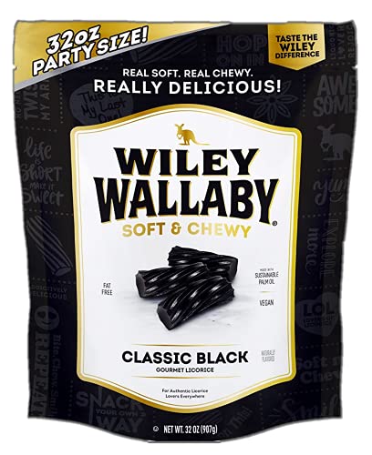 Wiley Wallaby Australian Gourmet Style Black Licorice Candy 32 Oz. 2 LB