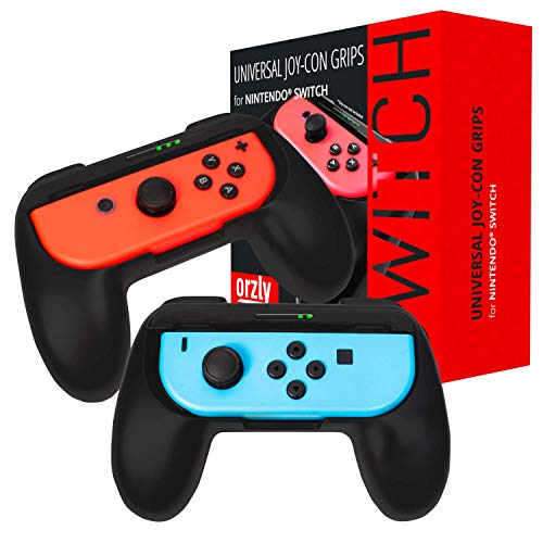 Orzly Grips (Poignées) Compatible avec Nintendo Switch Joy-Cons pour Plus De Confort - Twin Pack (2X Noir) Compatible avec Joy-Con Droite ou Gauche pour Nintendo Switch