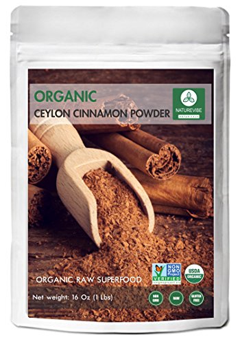 Naturevibe Botanicals Premium Quality Organic Ceylon Cinnamon Powder (1lb), Ground | Raw, Gluten-Free & Non-GMO (16 ounces)