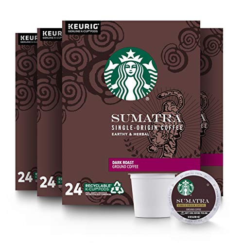 Book Cover Starbucks K-Cup Coffee Podsâ€”Dark Roast Coffeeâ€”Sumatraâ€”100% Arabicaâ€”4 boxes (96 pods total)