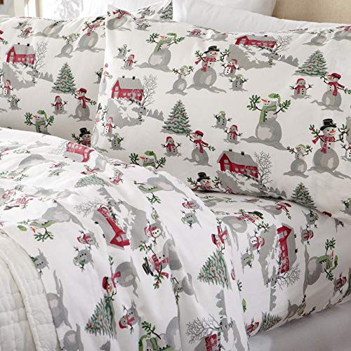 Book Cover Home Fashion Designs Flannel Sheets King Winter Bed Sheets Flannel Sheet Set Winter Wonderland Flannel Sheets 100% Turkish Cotton Flannel Sheet Set. Stratton Collection (King, Winter Wonderland)