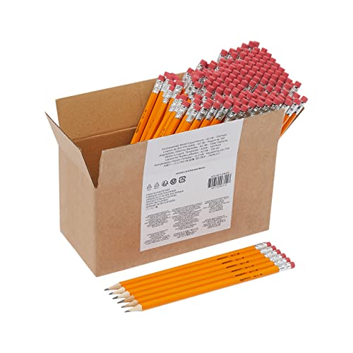 Book Cover Amazon Basics Woodcased #2 Pencils, Pre-sharpened, HB Lead - Box of 150, Bulk Box