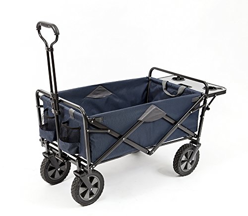 Book Cover Mac Sports Collapsible Outdoor Utility Wagon with Folding Table and Drink Holders, Blue