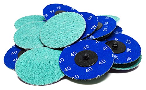 Benchmark Abrasives 3 Inch Sanding Discs Quick Change Green Zirconia, Male R Type Backing - Drill & Die Grinder Sanding Disc for Deburring Polishing Rust Remover for Metal (25 Pack)
