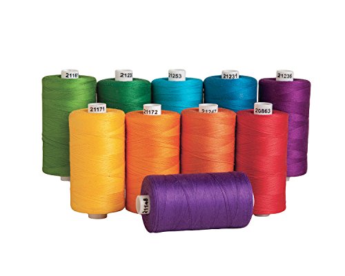 Connecting Threads 100% Cotton Thread Sets - 1200 Yard Spools (Color Wheel - Set of 10)