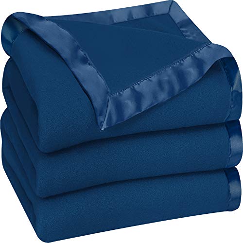 Book Cover Utopia Bedding Fleece Blanket Twin Size Navy Soft Cozy Sateen Bed Blanket Microfiber