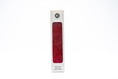 Book Cover African Net Exfoliating Shower Body Scrubber/Exfoliating Back Scrubber/Skin Smoother/Great for Daily Use - Red