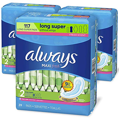 Always Maxi Feminine Pads for Women, Size 1, Regular Absorbency, Unscented, 48 Count - Pack of 6 (288 Count Total) (Package May Vary)