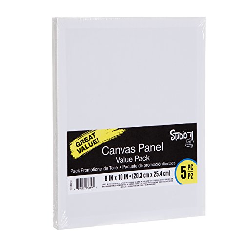 Book Cover Darice Canvas Panel Board, 8” x 10”, Pack of 5 – Painting Canvas for a Variety of Art and Painting Projects