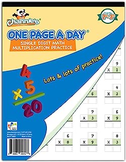 Book Cover Channie's One Page A Day Single Digit (Beginner) Multiplication Practice Workbook for 2nd-3rd Grades