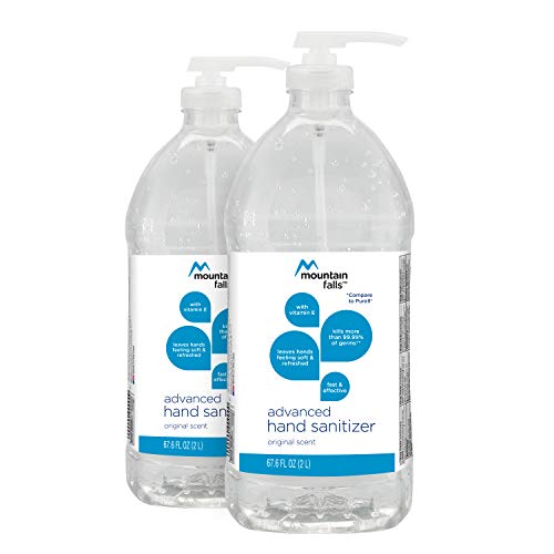 Mountain Falls Advanced Hand Sanitizer with Vitamin E, Original Scent, Pump Bottle, 67.59 Fluid Ounce (Pack of 2)