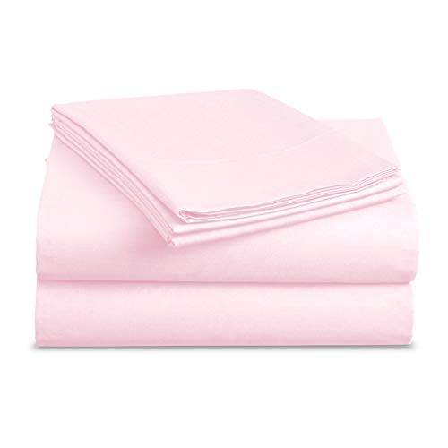 Book Cover Luxe Bedding Sets - Queen Sheets 4 Piece, Flat Bed Sheets, Deep Pocket Fitted Sheet, Pillow Cases, Queen Sheet Set - Baby Pink