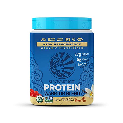 Sunwarrior - Warrior Blend, Plant Based, Raw Vegan Protein Powder with Peas & Hemp, Vanilla, 15 Servings