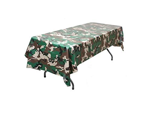 Pack of 4 Camouflage Plastic Tablecover Camo Tablecloth - 54" x 108"