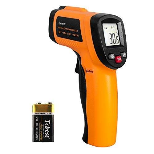 Book Cover Infrared Thermometer, Helect Non-Contact Digital Laser Infrared Thermometer Temperature Gun -58°F to 1022°F (-50°C to 550°C) with LCD Display