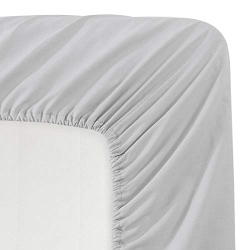 Book Cover Basic Choice Solid Color Microfiber Deep Pocket Fitted Sheet, California King, Gray