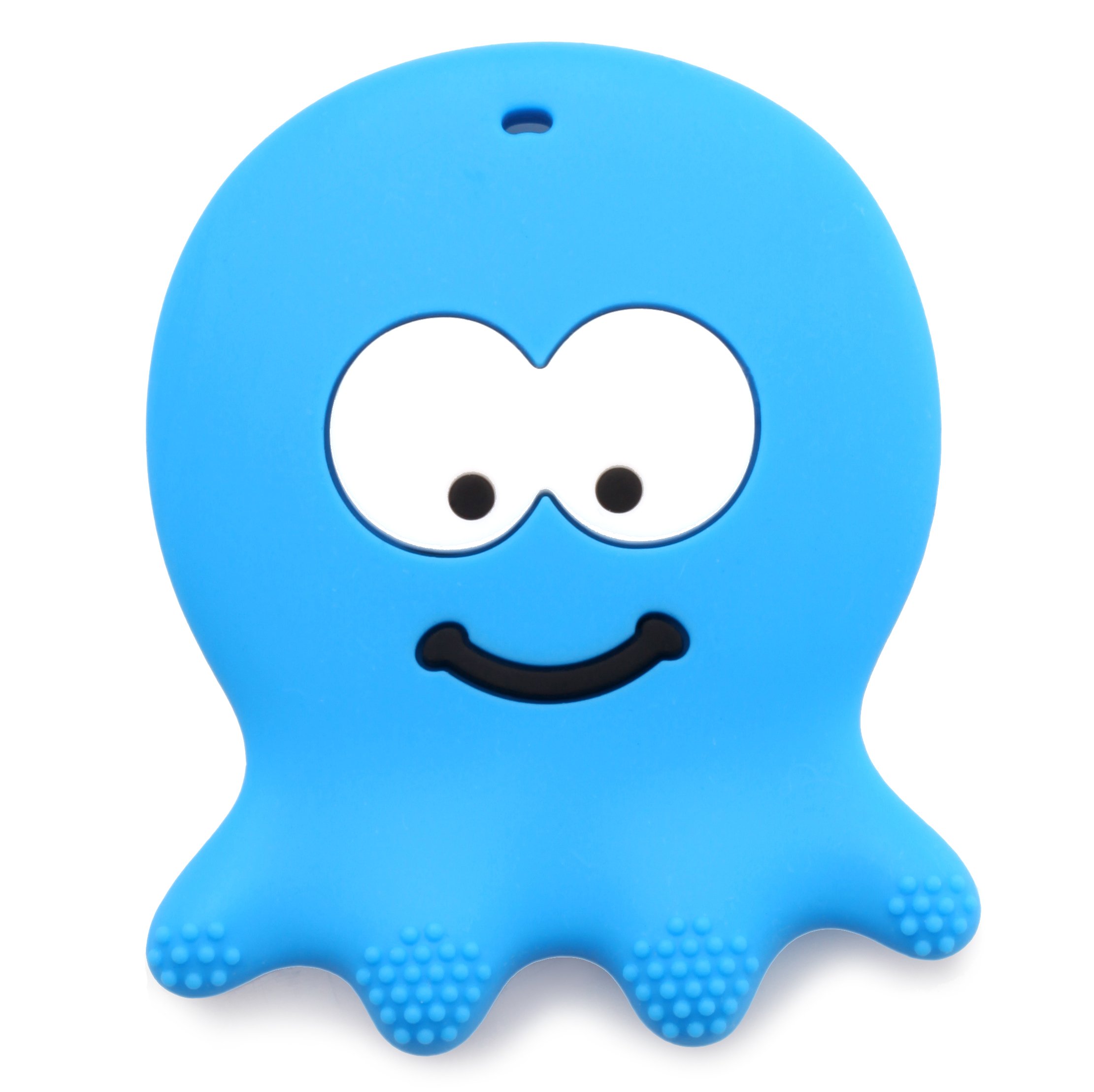Book Cover Teething Toys for Boys - BPA Free Silicone - Easy to Hold, Soft, Bendable, Highly Effective Octopus Teether, Best for Freezer, Cool 3 6 12 Months 1 Year Old Blue