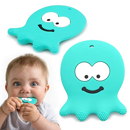 Best Teething Toys for Babies 0-6 Months - BPA Free Silicone - Easy to Hold and Clean, Soft and Highly Effective Octopus Teether, Best for Freezer, Cool 6-12 Months Stocking Stuffers Baby Chew Toys