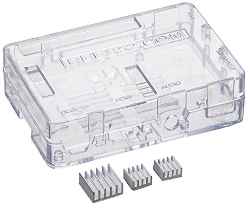 REES52 Raspberry Pi 3 Model B Case Pc Protective Case with 2X Heatsinks for Raspberry Pi 3 Model B, Pi 2 Model B & Pi Model B+ (Clear)