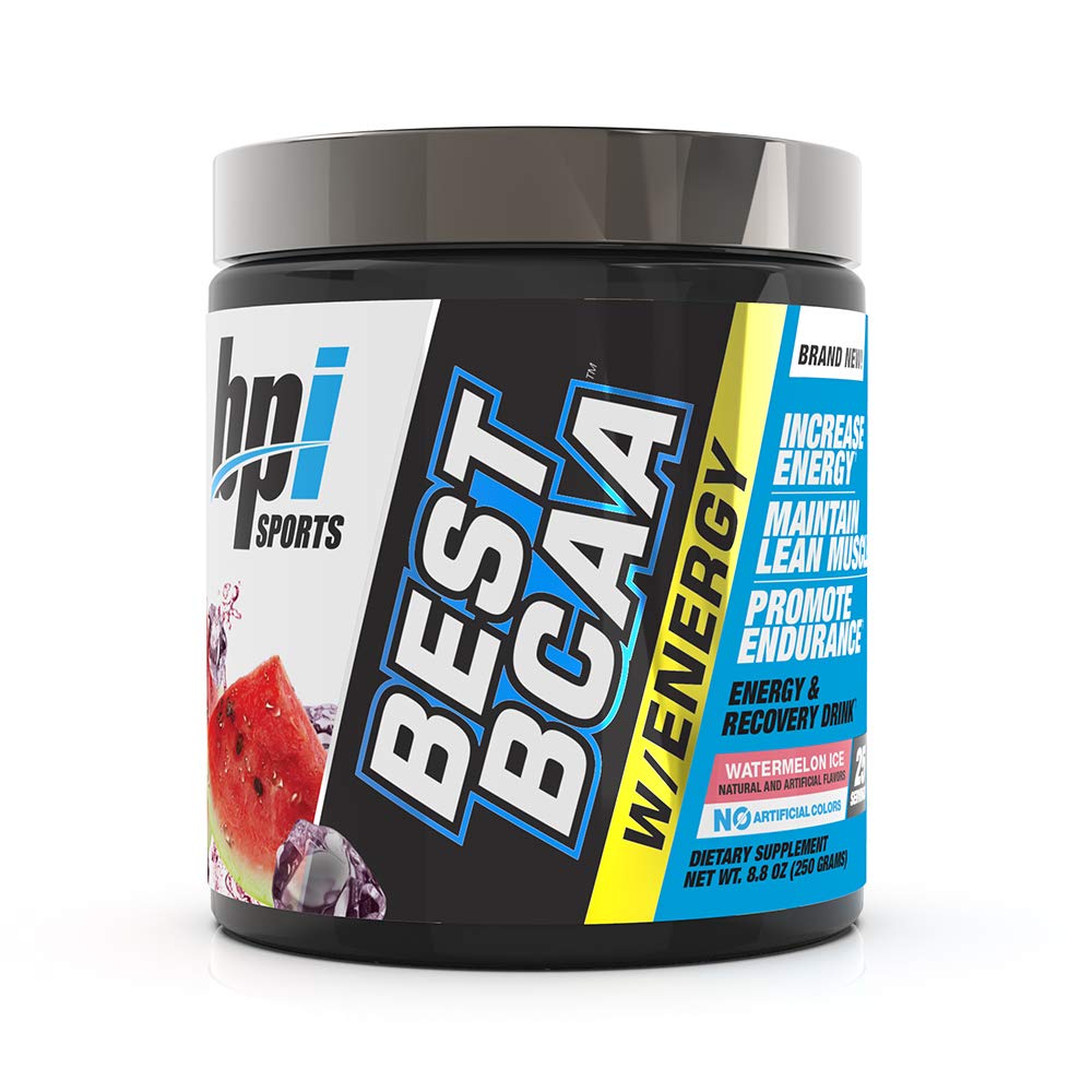 BPI Sports Best BCAA with Energy - Healthy BCAA Powder - Improved Performance - Lean Muscle Building - Accelerated Recovery - Proprietary Energy Blend - Watermelon Ice - 25 Servings - 8.8 oz.