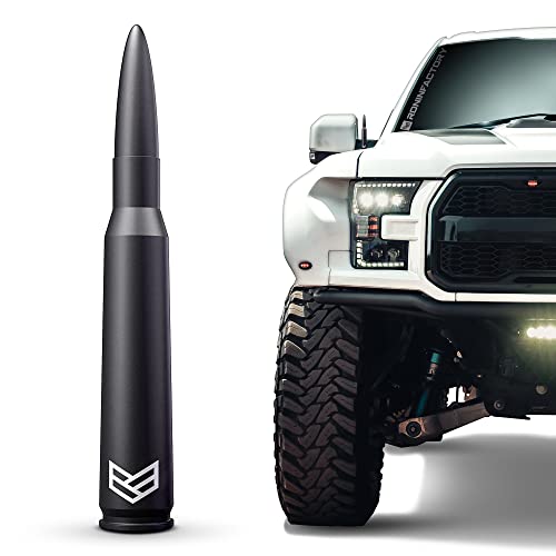 RONIN FACTORY 50 Cal Bullet Antenna for Ford F150 F250 F350 Super Duty Ford Raptor Ford Bronco Accessories Truck Ford F-150 Accessories & Dodge RAM 1500 Anti Theft Short Replacement Antenna