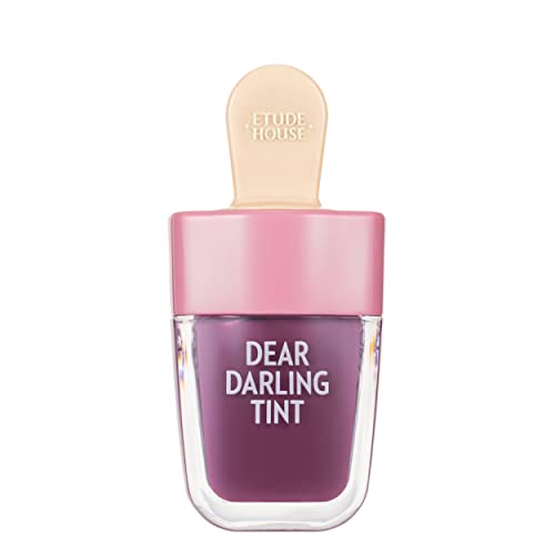 ETUDE HOUSE Dear Darling Water Gel Tint Ice Cream (PK004 Red Bean Red) | Vivid High-Color Lip Tint with Minerals and Vitamins from Soap Berry Extract to Moisture Your Lips