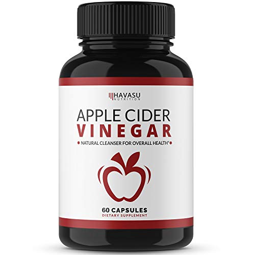 Havasu Nutrition Apple Cider Vinegar Capsules with 500mg Apple Cider Vinegar and 20mg Cayenne Pepper per Serving for Bloating Relief and Appetite Suppressant (60 Count, 1 Pack)