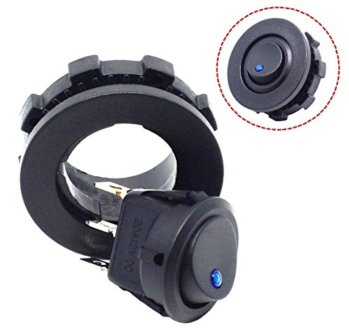 Cllena Car Truck Round Rocker Toggle Switch SPST On-Off Control with Switch Housing (Blue LED Light)