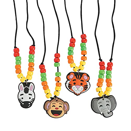 Zoo Animal Bead Necklace Craft Kits - Makes 12 - DIY Crafts for Kids and Fun Home Activities