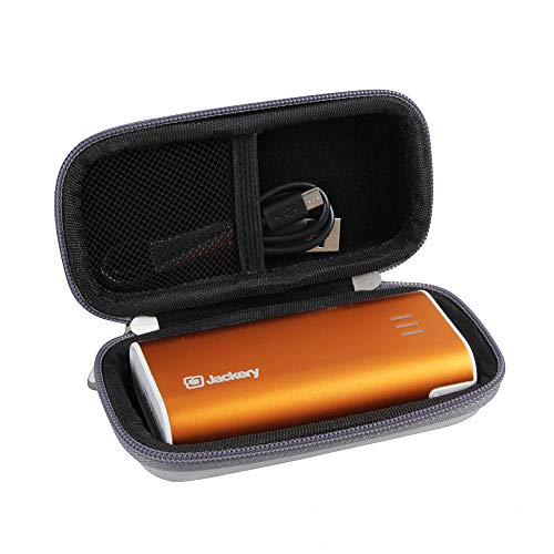 Hard EVA Travel Silver Case fits Jackery Bar Pocket-Sized 6000mAh Ultra Compact Portable Charger by Hermitshell