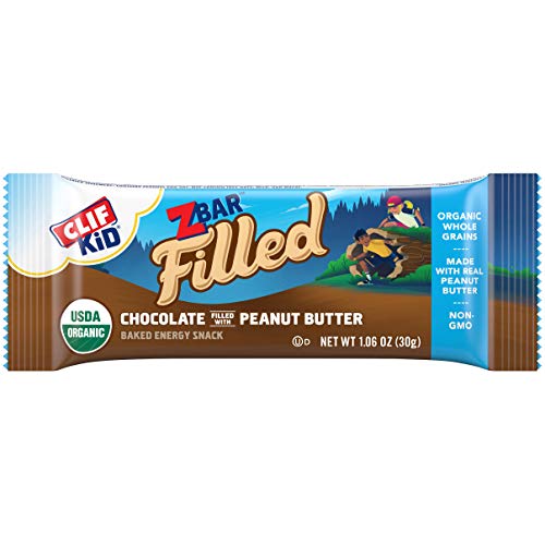 CLIF KID ZBAR FILLED - Organic Granola Bars - Chocolate Peanut Butter - (1.06 Ounce Lunch Box Snacks, 12 Count)