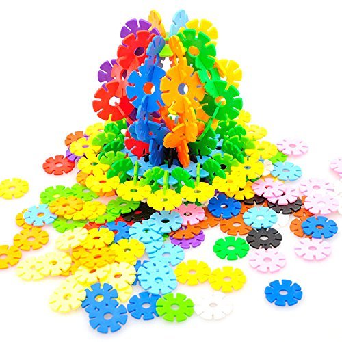 KUTOI Rainbow Snow Flakes 300 Discs | STEM Educational Brain Building Toy | Interlocking Plastic Construction Connect Set | Promotes Fine Motor Skills Development - Therapy Tools …