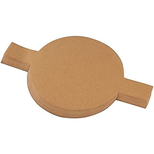 100 pack 20cm Cake Liner with Easy Lift Tabs for Round Cake Pans, Bulk Parchment Unbleached Brown