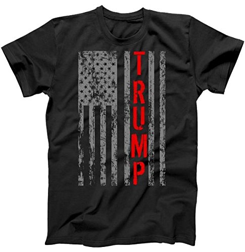 TeeShirtPalace Donald Trump President Vintage USA Vintage Flag T-Shirt Black Large